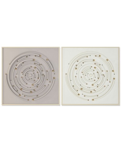 Painting Home ESPRIT Beige Grey Modern Circles 100 x 3,5 x 100 cm (2 Units)