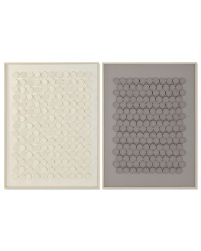 Painting Home ESPRIT Beige Grey Abstract Modern 90 x 3,5 x 120 cm (2 Units)