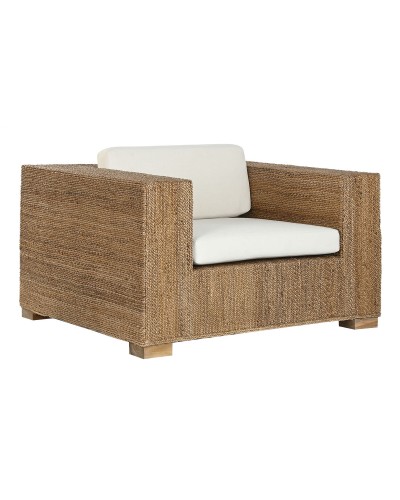 Poltrona da giardino Home ESPRIT Bianco Naturale 117 x 92 x 65 cm