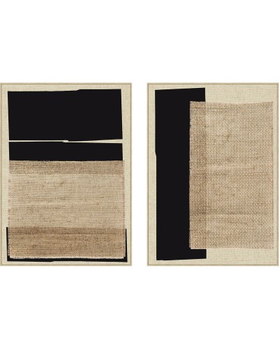 Tavla Home ESPRIT Brun Svart Modern 103 x 4,5 x 143 cm (2 antal)