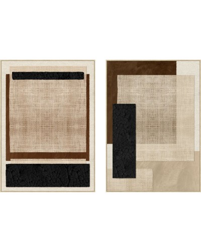 Painting Home ESPRIT Brown Black Modern Urban 103 x 4,5 x 143 cm (2 Units)
