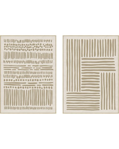 Painting Home ESPRIT White Beige Urban 103 x 4,5 x 143 cm (2 Units)