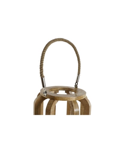 Portacandele Home ESPRIT Naturale Cristallo Legno di mango 25 x 25 x 35 cm