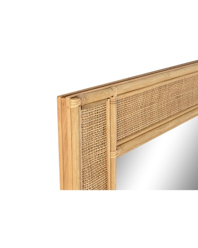 Specchio da parete Home ESPRIT Marrone Chiaro Naturale Tropicale