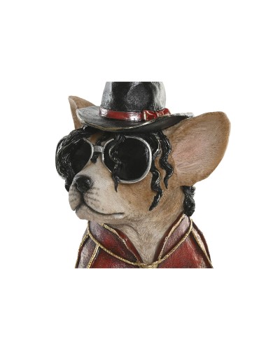 Figura Decorativa Home ESPRIT Marrón Dorado Granate Perro