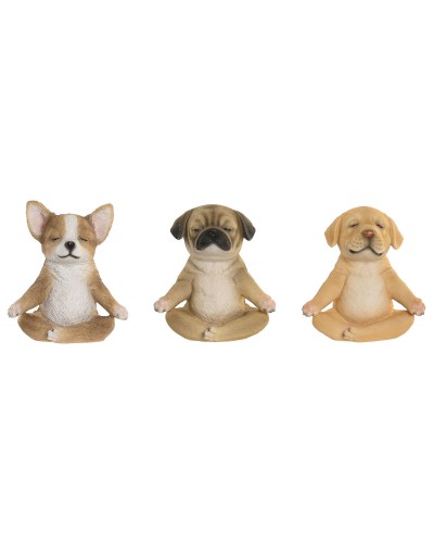 Prydnadsfigur Home ESPRIT Brun Hund 14,5 X 9,5 X 16 CM (3 antal)
