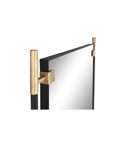 Specchio da parete Home ESPRIT Nero Dorato Moderno
