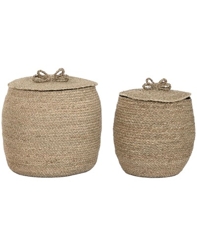 Set di Cestini Home ESPRIT Naturale Erba di mare (2 Pezzi)