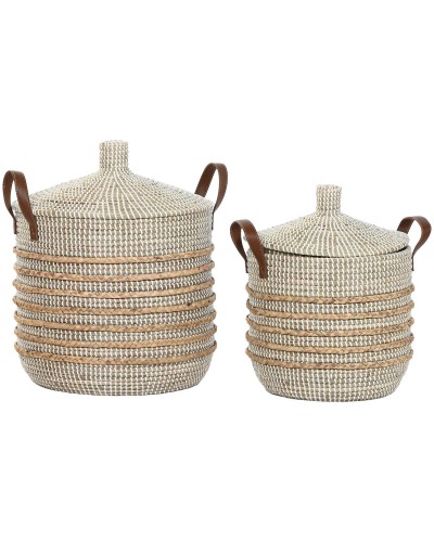 Korisetti Home ESPRIT Ruskea Luonnollinen Meriruoho (2 Kappaletta)