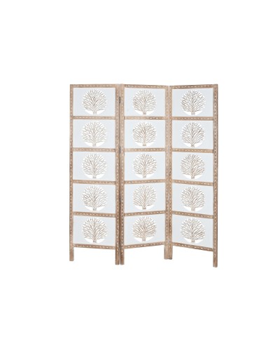 Kamerscherm Home ESPRIT Wit Natuurlijk Mangohout Hout MDF 153 X 2,3 X 182 CM