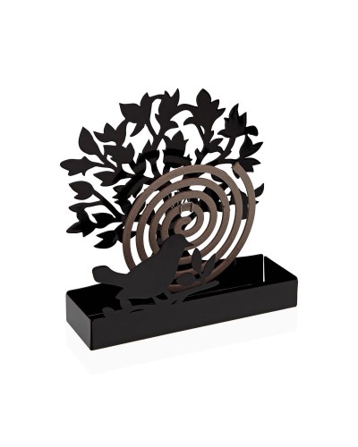 Support pour spirales anti-moustiques Versa Noir Métal 5 x 17 x 17 cm Arbre
