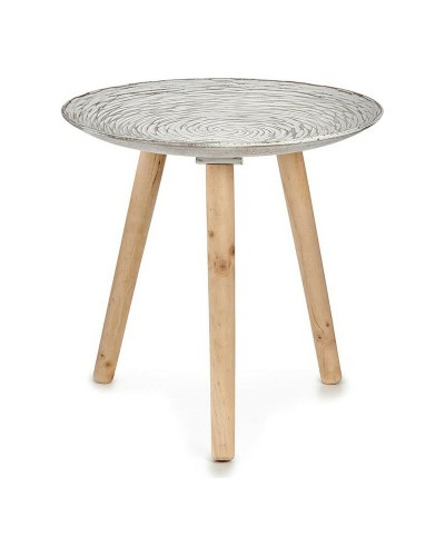 Beistelltisch Spiralen 40 x 39 x 40 cm Holz Braun Weiß