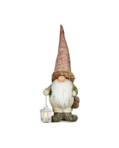 Prydnadsfigur Ljus Lykta Tomtenisse 17 x 63 x 24,5 cm Rosa Vit Grön Harts