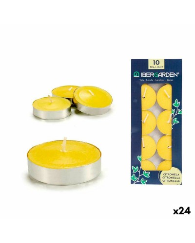 Kaarsenset Ibergarden HL-1010CIT Geel Metaal Was Citronella (24 Stuks)