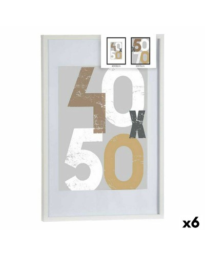 Kuvakehys 52,5 x 2,5 x 72,5 cm Valkoinen Muovinen Puu MDF (6 osaa)