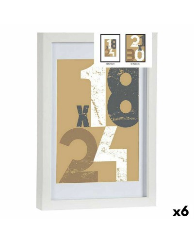 Photo frame 668826-WHITE White Glass MDF Wood (6 Units)