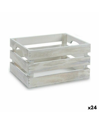 Scatola Decorativa Bianco Legno di pioppo 26,2 x 13,2 x 15,8 cm (24 Unità)