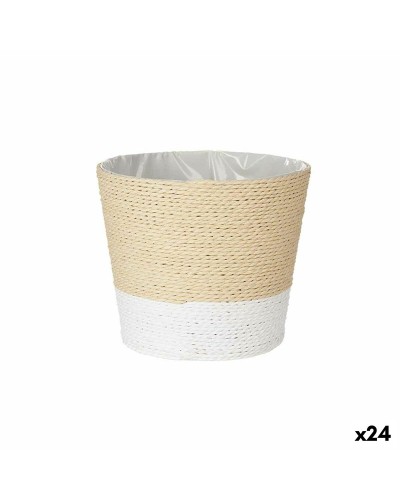 Planter Ibergarden 86434 White Rope Plastic 19,5 x 17,5 x 19,5 cm 19,5 x 16,5 x 19,5 cm (24 Units)