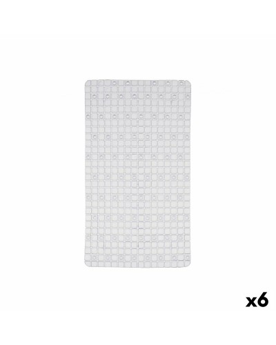 Non-slip Shower Mat Frames Transparent PVC 67,7 x 38,5 x 0,7 cm (6 Units)
