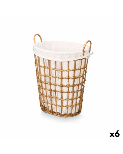 Cesto Kipit HX30555 Natural Poliéster Tela Polipropileno Hierro Plástico 50 % algodón (6 Unidades)