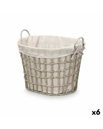 Panier Kipit HX30562 Gris Polyester Tissu polypropylène Fer Plastique 50 % coton (6 Unités)