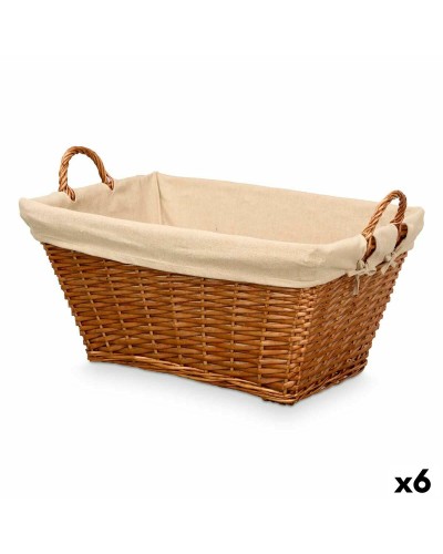 Mand Kipit HX31038 Natuurlijk Polyester vlechtwerk Stof 50 % katoen (6 Stuks)