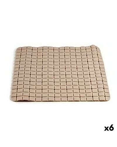 Alfombra de baño Berilo AR1910103 Beige PVC 0,03 x 50 x 50 cm (6 Unidades)