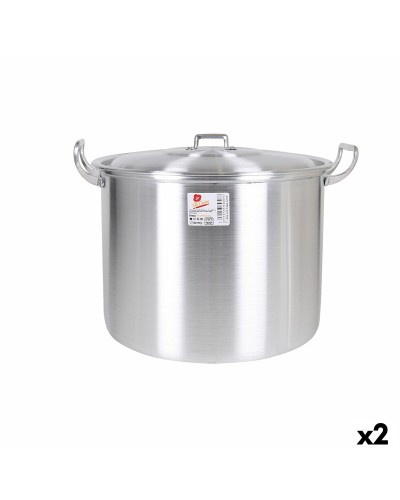 Olla antiadherente de aluminio con tapa | 41 x 33 x 29 cm | Juego de 2
