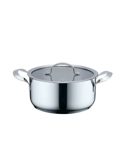 Casserole Haeger Beige Gris de 20 cm avec Couvercle, Idéale pour Cuisiner et Rôtir
