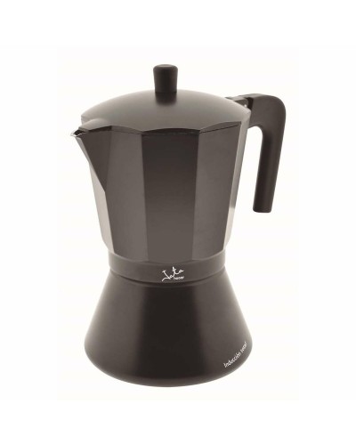 JATA CFI9 Italienische Kaffeemaschine 9 Tassen - Aluminium Schwarz - Traditionelle Moka
