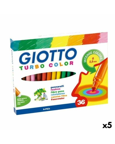 Set Viltstiften Giotto Turbo Color Multicolour (5 Stuks)