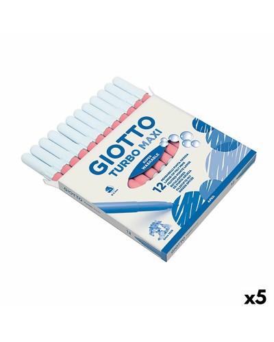Giotto Turbo Maxi Rosa - Set 5 Rotuladores Punta Gruesa Lavables
