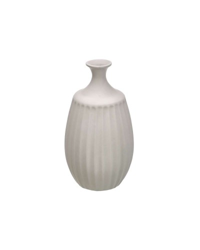 Jarrón de Cerámica Gris 27 x 48 x 27 cm | Elegante Decoración para Interiores
