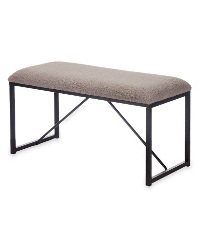 Bänk Brun Metall Tyg 81 x 42 x 38 cm