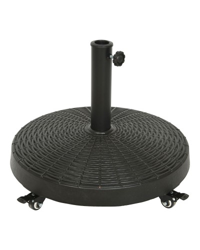 Schirmständer Schwarz mit Rädern, Ø 52 cm - Polyethylen und Stahl
