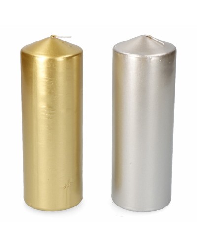 Vela Perfumada Oro & Plata, Ø 7 x 20 cm para Ambientes Refinados.

