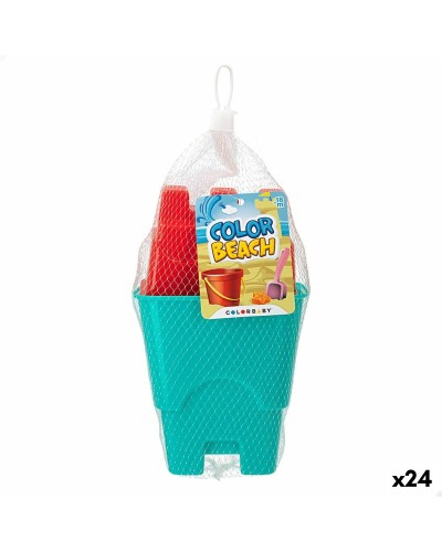 Colorbaby Set Plage 3 pièces : Seau, Pelle & Râteau - Jeu de Plage (24U)
