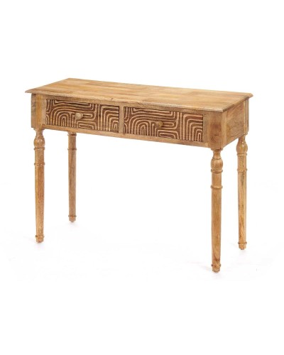 Zijtafel met 2 lades Bruin Mangohout 98 x 77 x 42 cm Curve