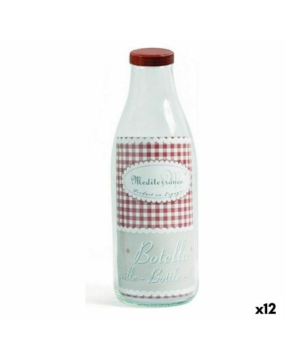 Purkki Mediterraneo 41698 1 L Läpinäkyvä Kristalli Lasi 1L (12 osaa)