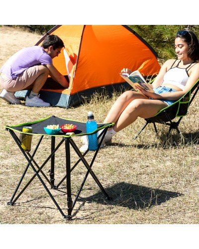 InnovaGoods Mesa de Camping Plegable de Tela con Funda - Portátil
