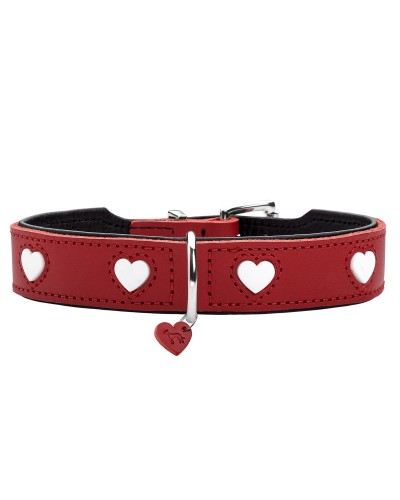 Hunter Collare Love Rosso per Cani, Taglia S/M (35-43 cm)