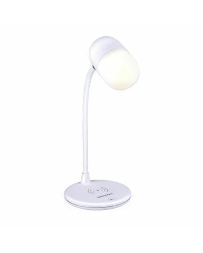Grundig 3in1 LED Lampe: Lautsprecher, kabelloses Ladegerät, 10W, 50lm, Ø12cm x H26cm, Weiß
