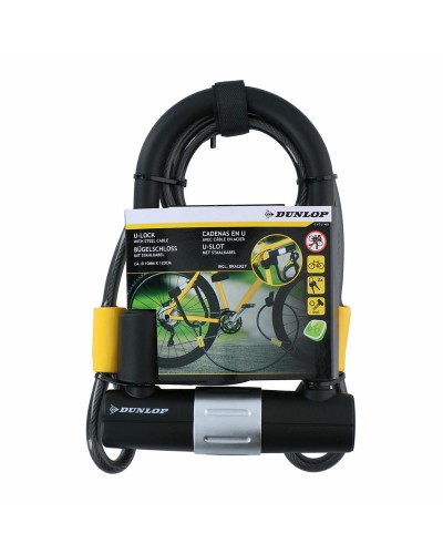 Kabel med hänglås Dunlop Svart