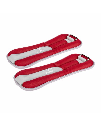 Umbro Pesi Caviglie 1kg Rosso - Coppia Cavigliere Regolabili per Allenamento
