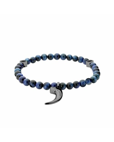 Bracelet Police Homme Résine Noire 19cm - Style Décontracté Élégant
