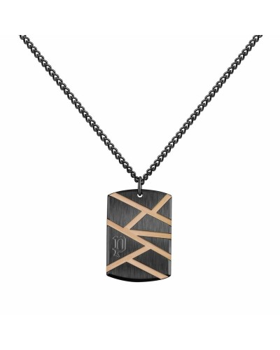 Police Collier Homme PJ26485PSBR.01 - Acier & Cuir Marron, 50+20cm
