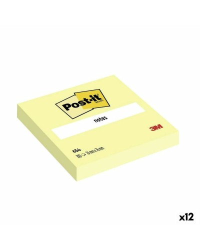 Klisterlappar Post-it 654 Gul 76 x 76 mm (12 antal)