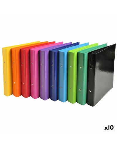 Exacompta Carpeta A5 Multicolor - 10 Unidades - Archivador de Anillas
