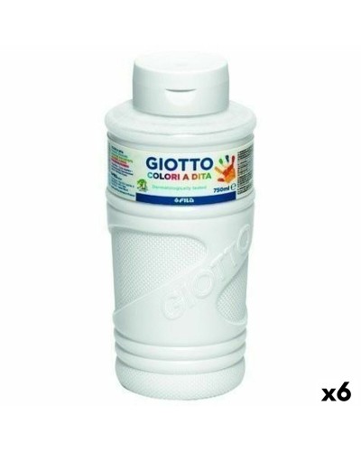 Giotto Pintura de Dedos Blanco 750ml - Set 6 Unidades - Pintura de Dedos para Niños
