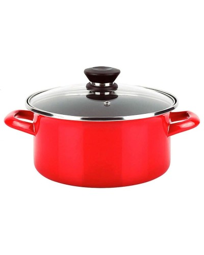 FAGOR Optimax Emaille Stielkasserolle aus Stahl | Ø 26 cm | Rot
